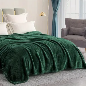 1pc Extra Large Plush Fleece Throw Blanket - Soft, Warm, Lightweight Throws for Couch, Bed, and Sofa - Dark Green, Cozy, Snug, and Perfect for Chilly Nights