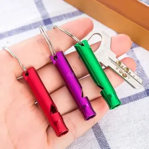 1Pcs Multifunctional Aluminum Emergency Survival Whistle Keychain For Camping Hiking Outdoor Tools Training Whistles Of Survival