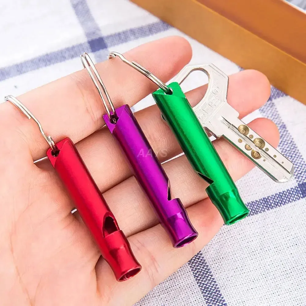 1Pcs Multifunctional Aluminum Emergency Survival Whistle Keychain For Hiking Outdoor Tools Training Whistles Of Survival