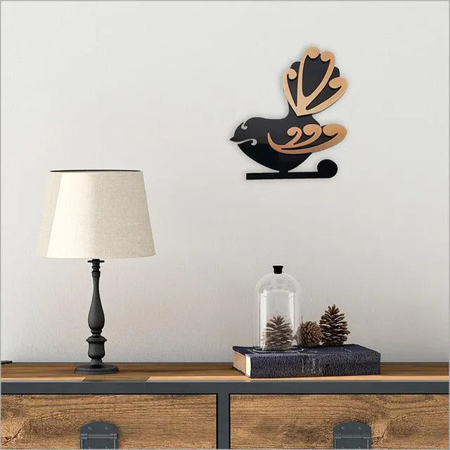 2-Tone Koru Fantail Bird Wall Art