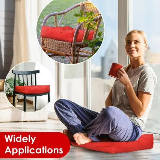 21 Inch x 21 Inch Patio Chair Seat Cushion Pads for Indoor and Outdoor-Red