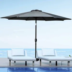 2.7m Waipio Outdoor Umbrella Garden Patio Tilt Parasol - Grey