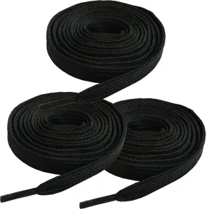 3Pairs Flat Shoelaces,5/16" wide,52 inch length Athletic Shoe Strings 3pairs Black