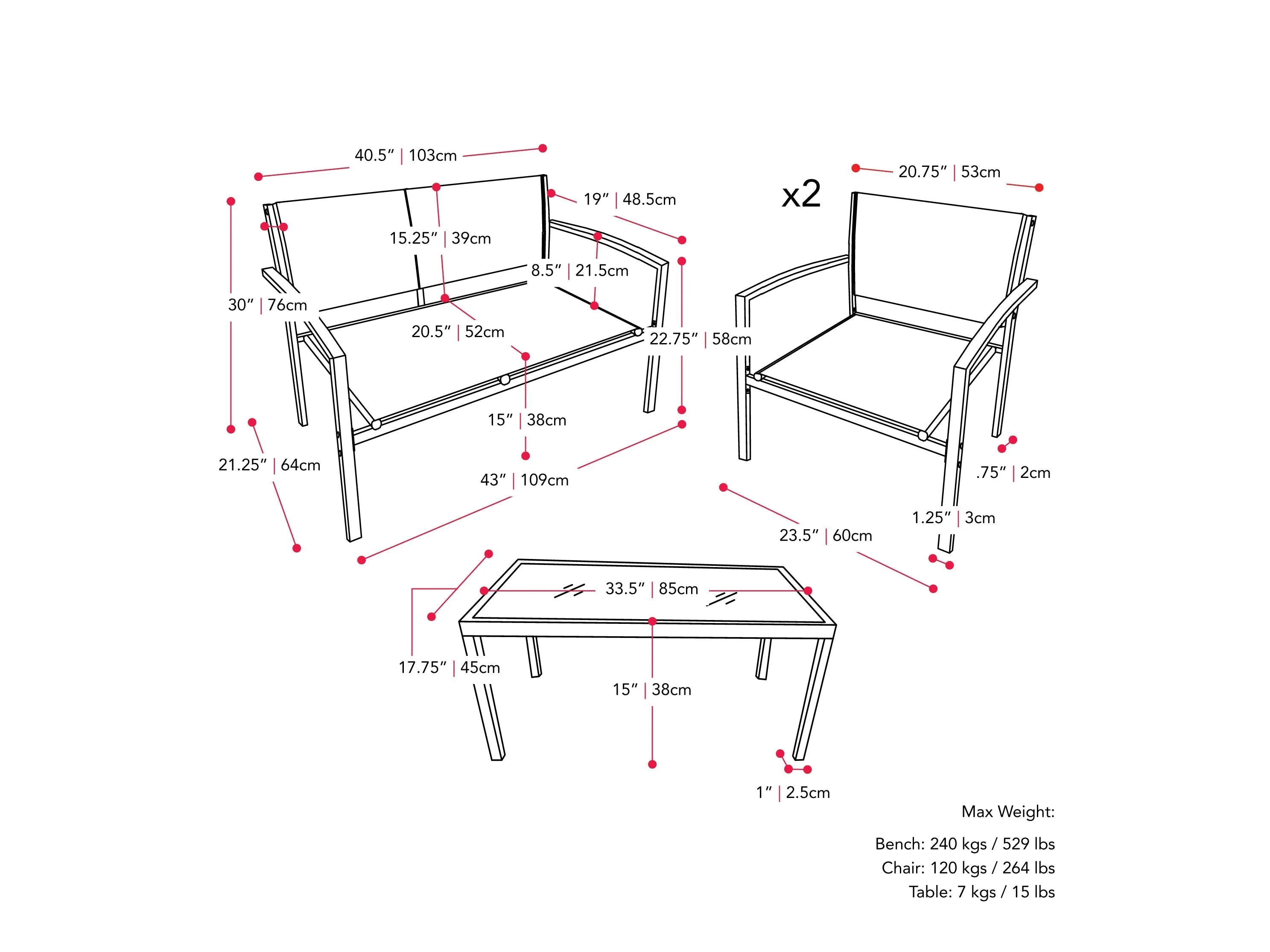 4-Piece Outdoor Lounge Set