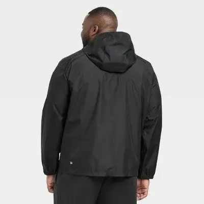 All In Motion Men's Zip-Up Winter Hooded Wind-Resistant Packable Jacket