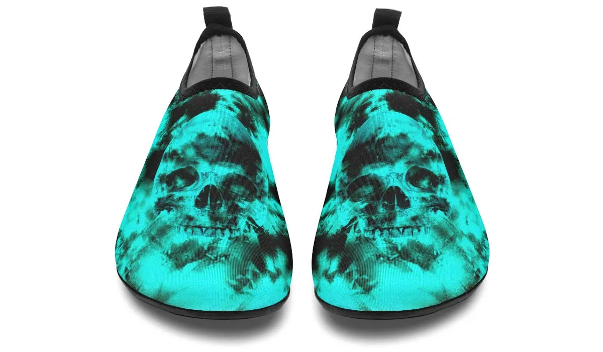 Aqua Tie Dye Skull