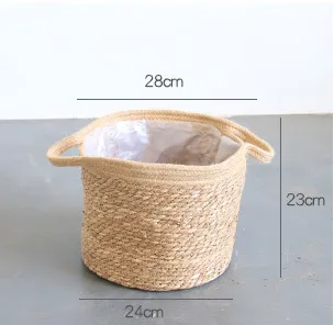 Artificial woven storage basket