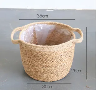 Artificial woven storage basket