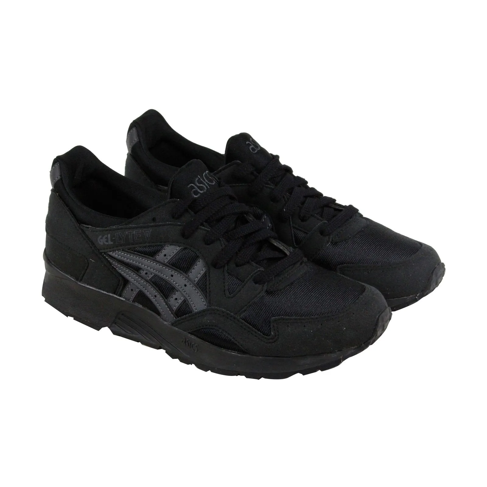 Asics Gel Lyte V Gs C541N-9016 Mens Black Suede Lace Up Athletic Running Shoes