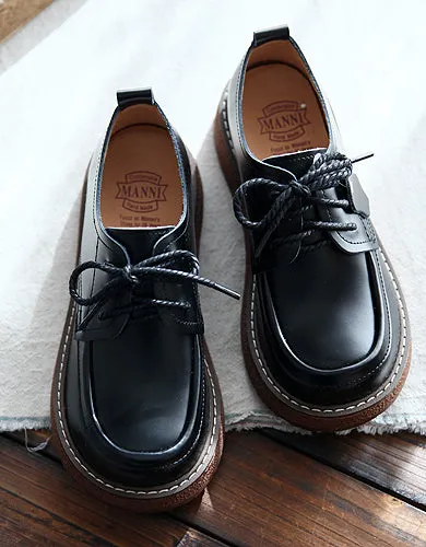 Autumn Platform Retro Lace-up Loafers