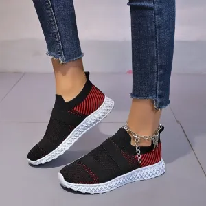 Autumn Set Of Feet Elastic Decoration Flying Woven Casual Shoes Women