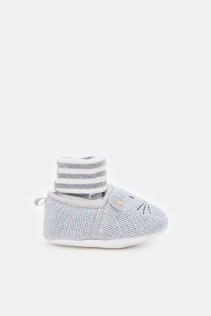 Baby Grey Cat Pram Shoes