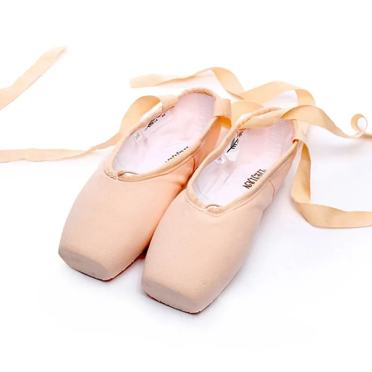 Ballet Lace Pointe Shoes Professional Flat Dance Shoes, Size: 35(Canvas)