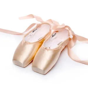 Ballet Lace Pointe Shoes Professional Flat Dance Shoes, Size: 43(Satin Nude)