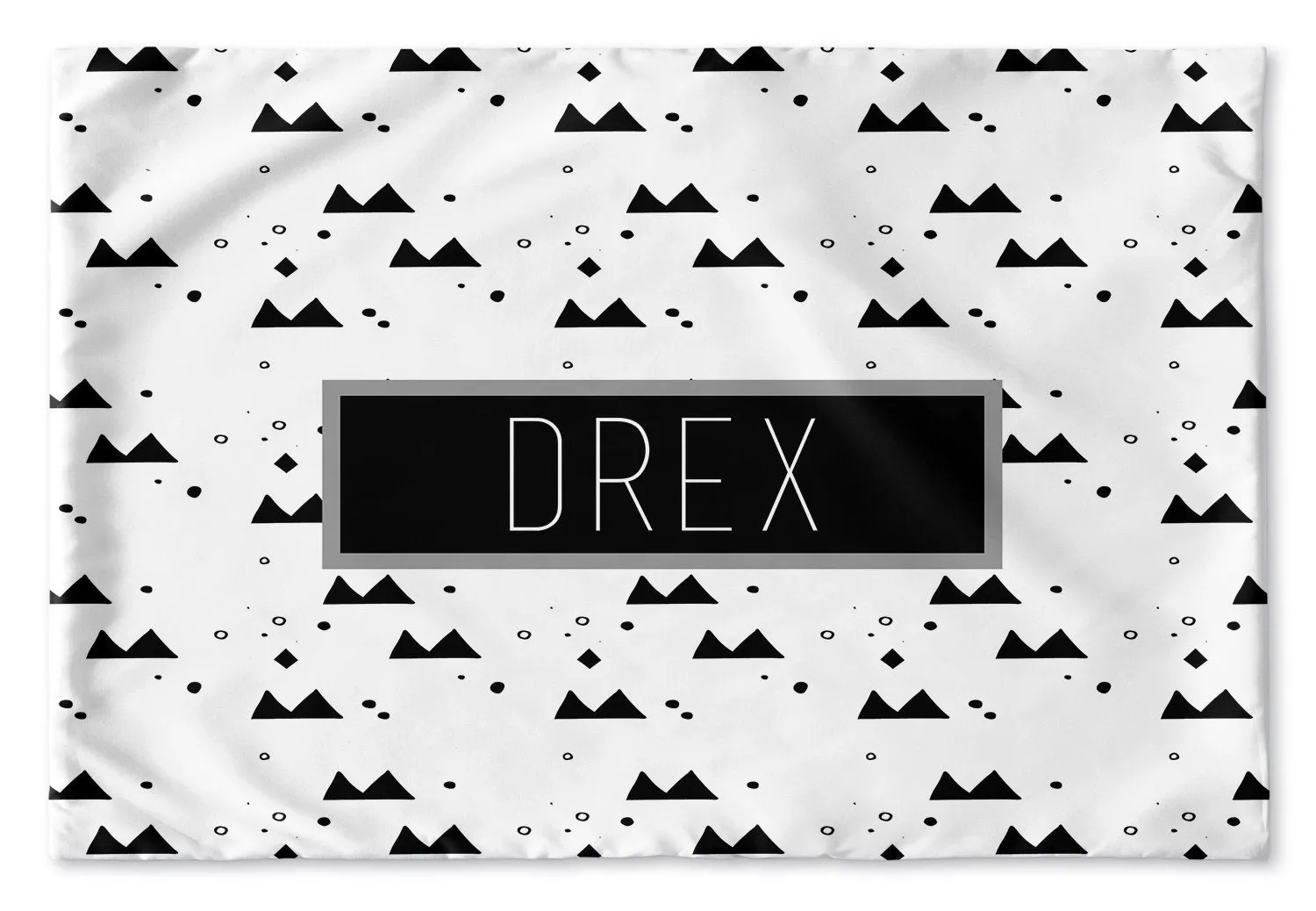 BLACK AND WHITE MOUNTAINS PERSONALIZED PILLOW SHAM (MULTIPLE COLOR OPTIONS)