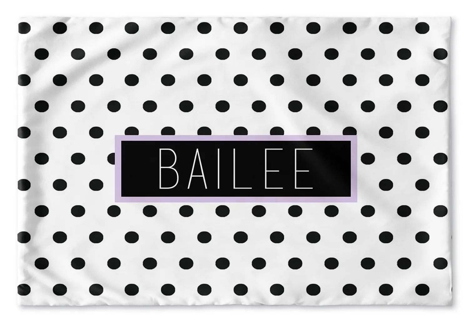 BLACK AND WHITE POLKA DOT PERSONALIZED PILLOW SHAM (MULTIPLE COLOR OPTIONS)