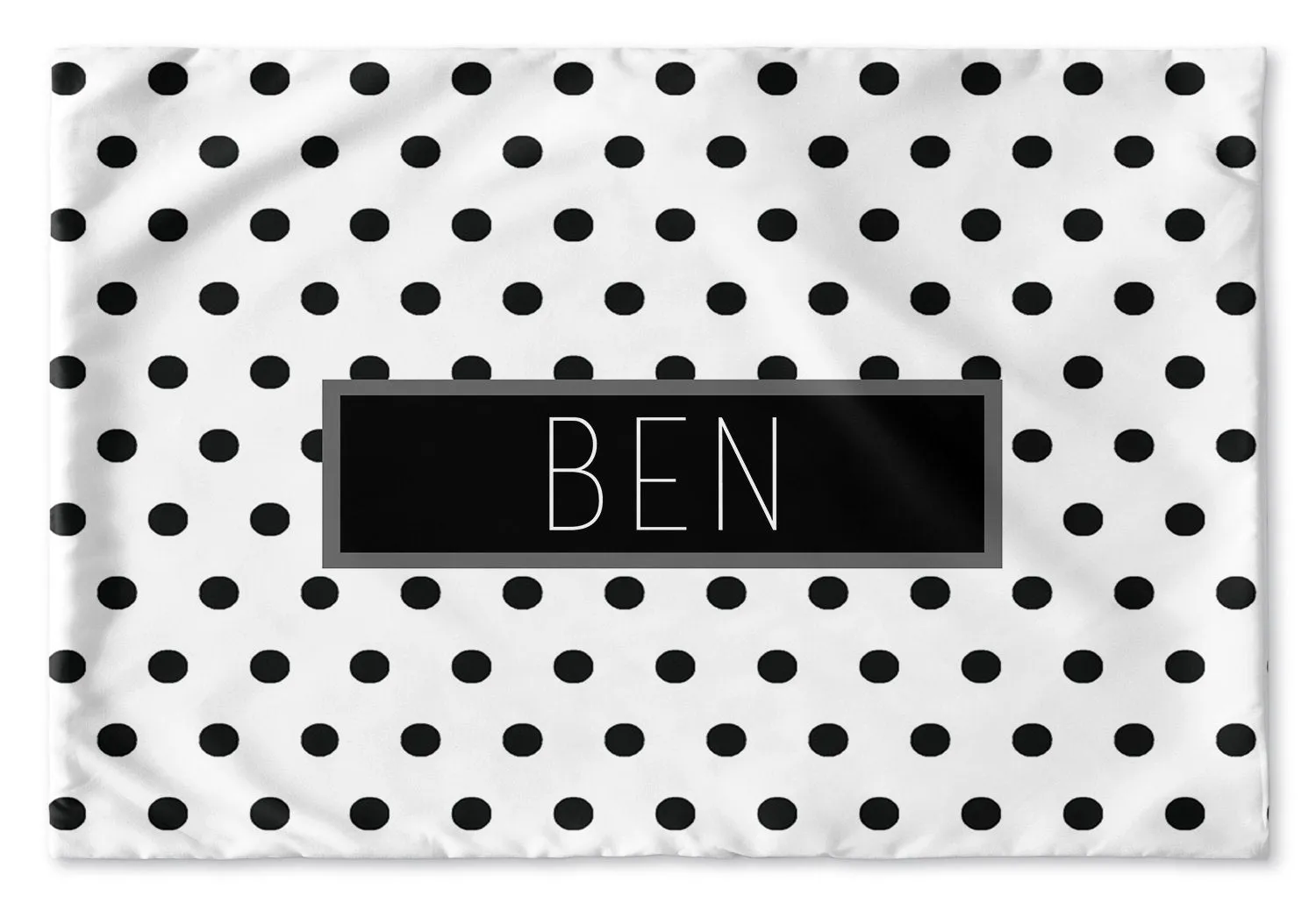 BLACK AND WHITE POLKA DOT PERSONALIZED PILLOW SHAM (MULTIPLE COLOR OPTIONS)