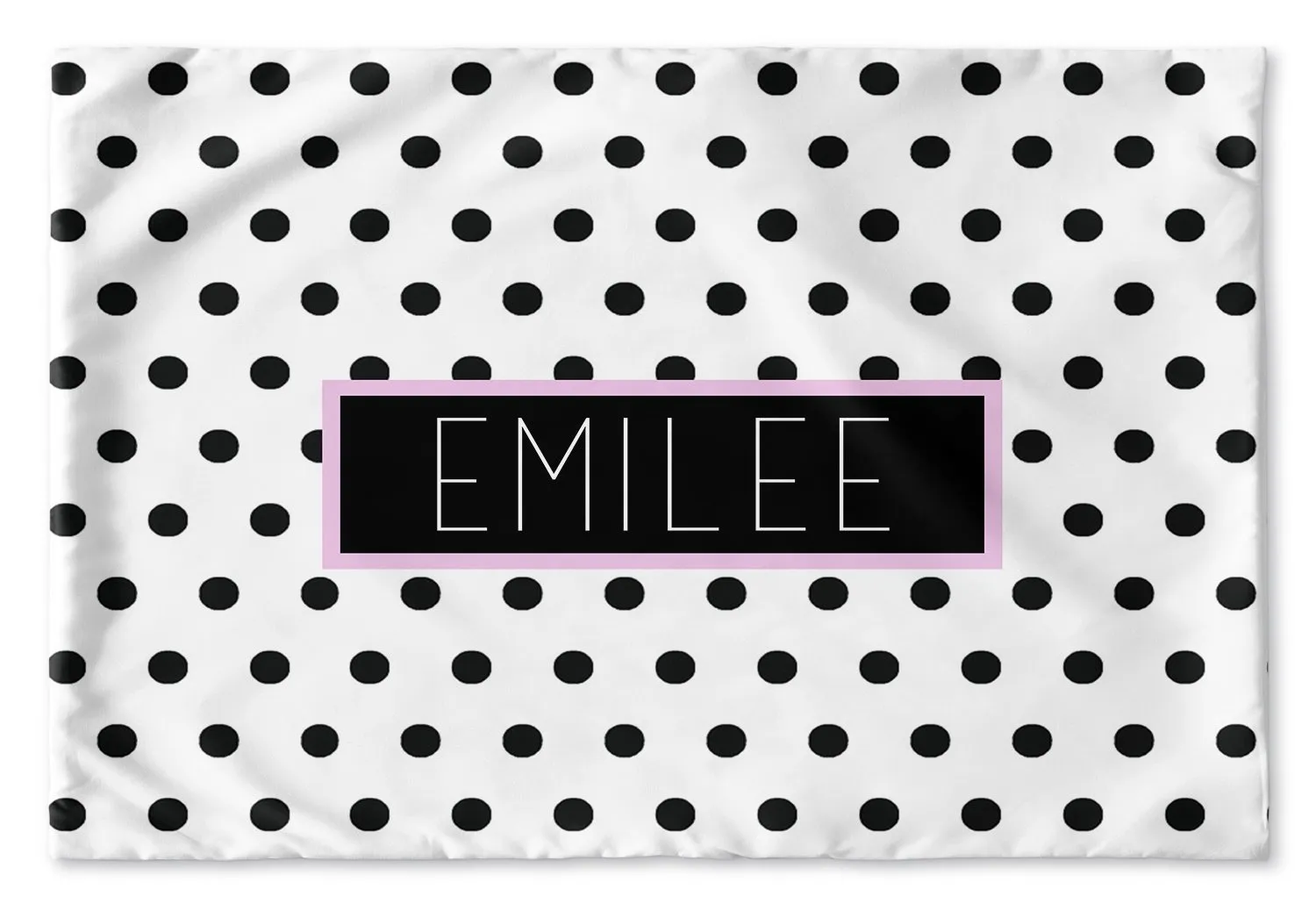 BLACK AND WHITE POLKA DOT PERSONALIZED PILLOW SHAM (MULTIPLE COLOR OPTIONS)