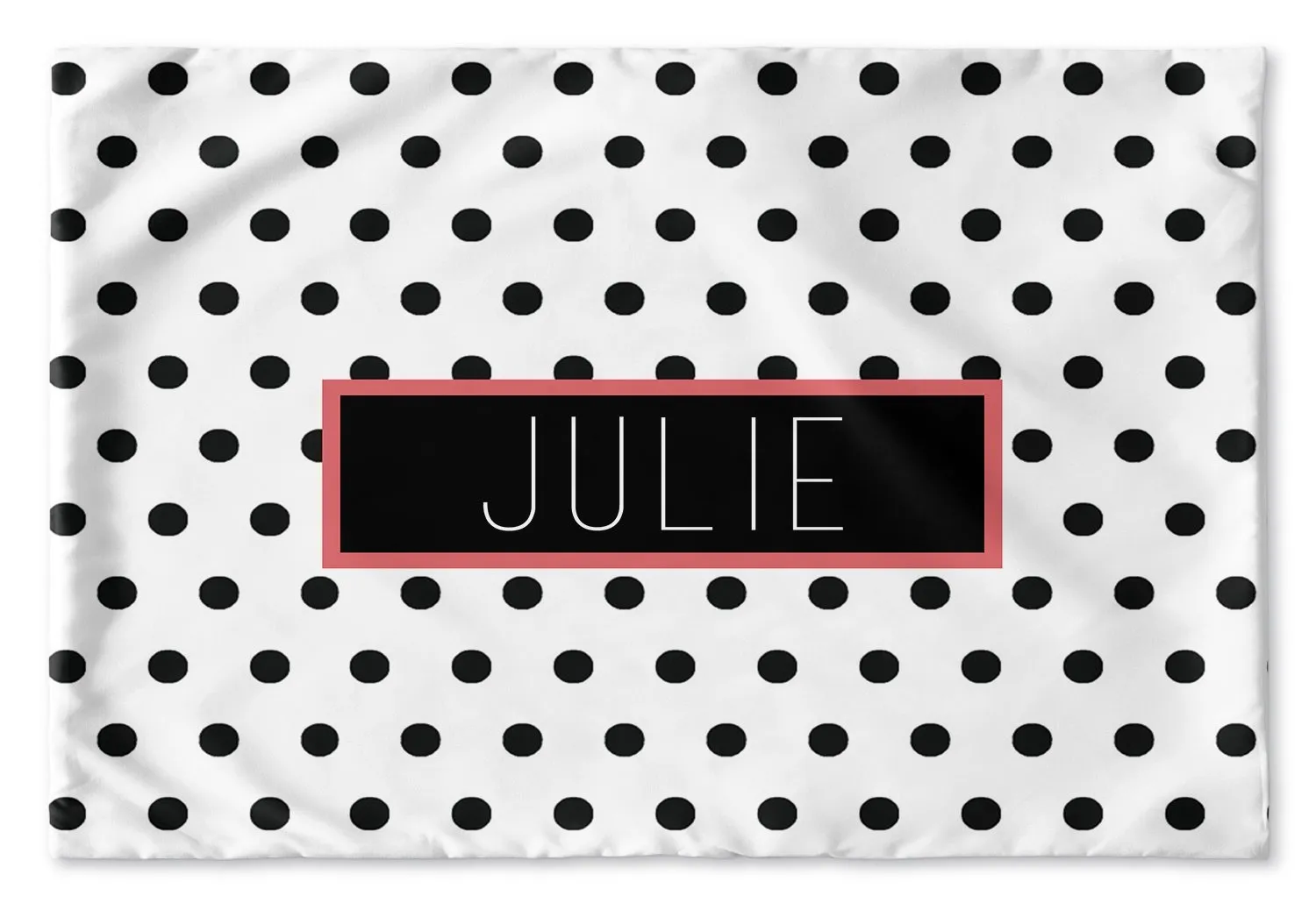 BLACK AND WHITE POLKA DOT PERSONALIZED PILLOW SHAM (MULTIPLE COLOR OPTIONS)