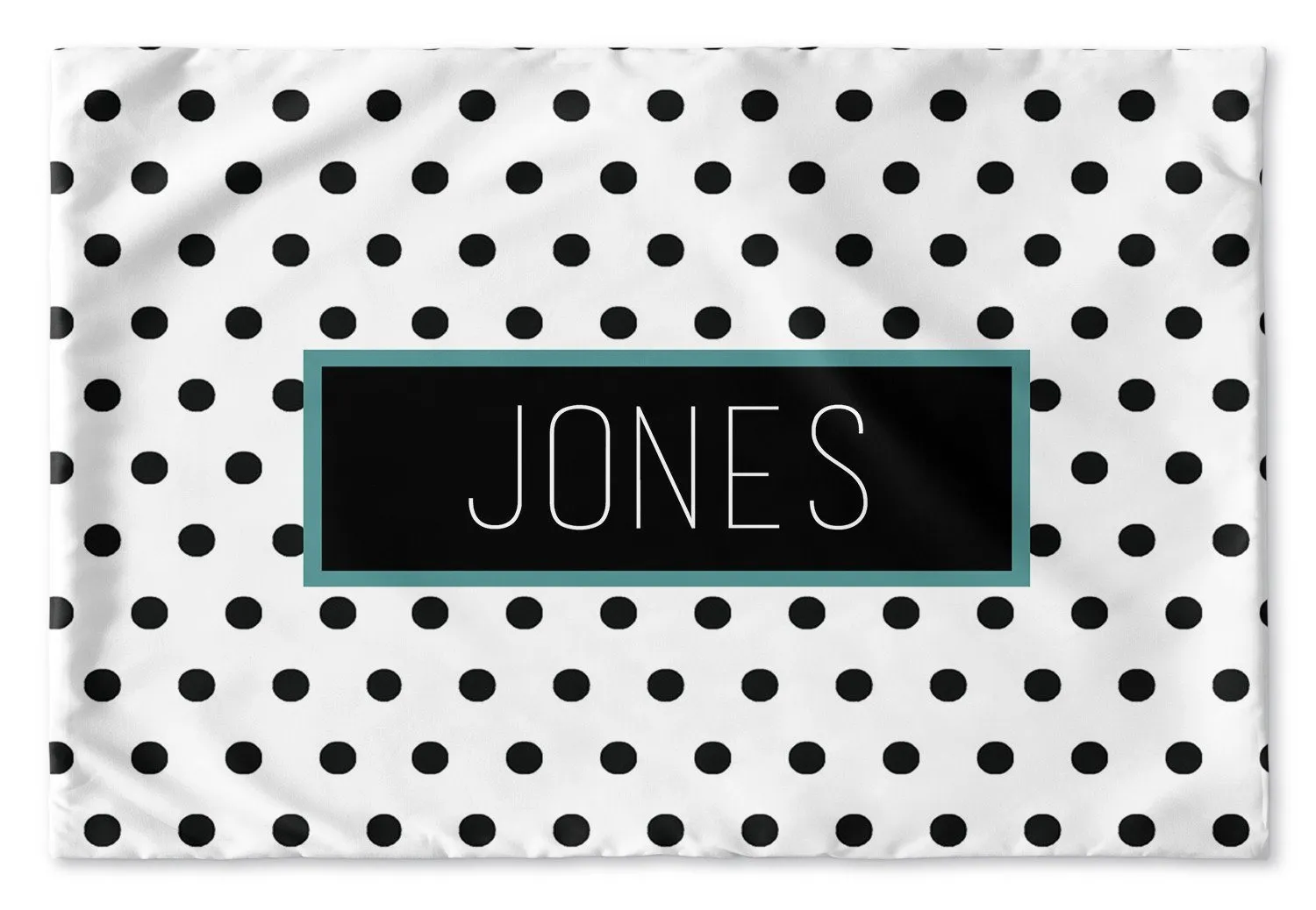 BLACK AND WHITE POLKA DOT PERSONALIZED PILLOW SHAM (MULTIPLE COLOR OPTIONS)