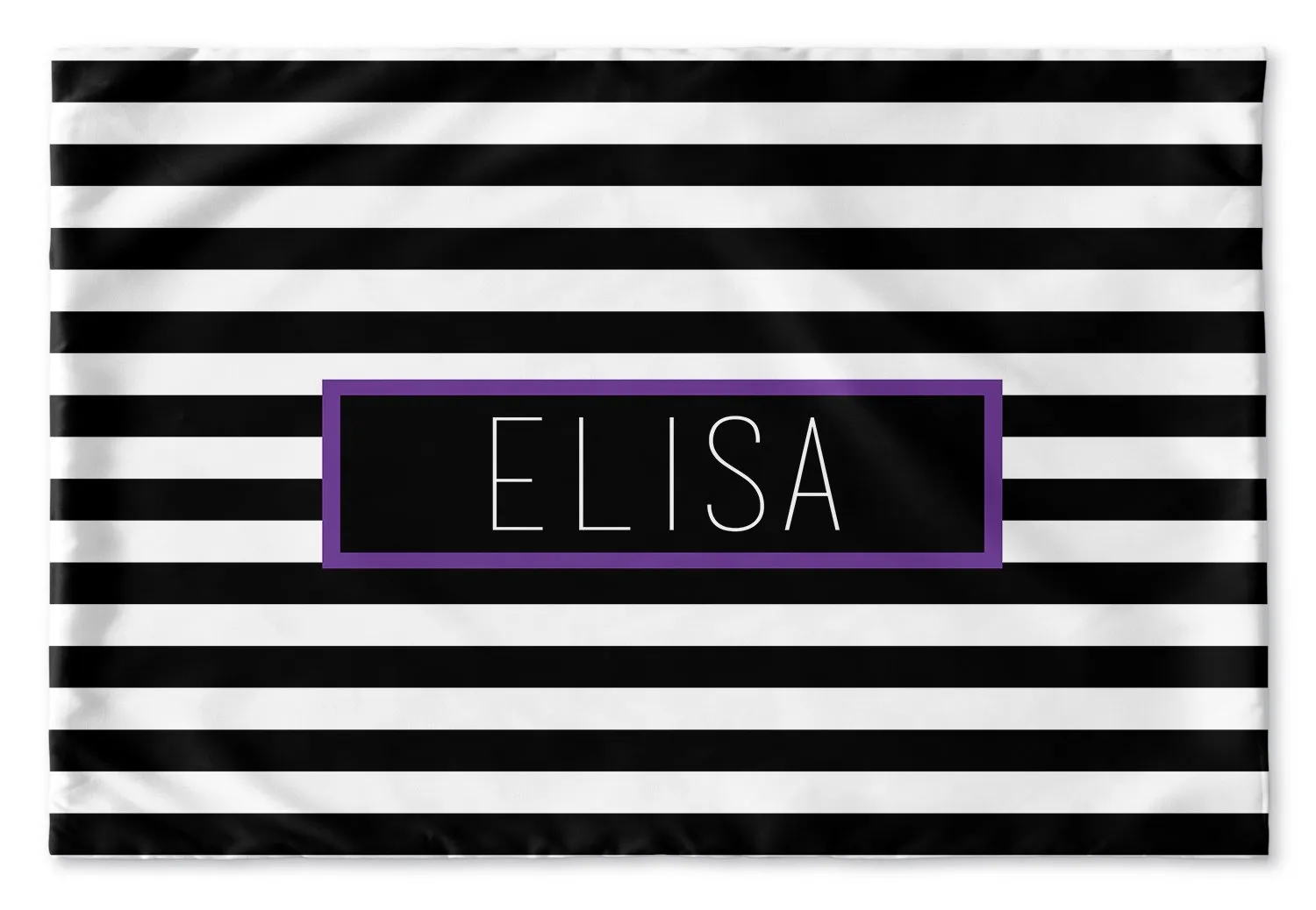 BLACK AND WHITE STRIPE PERSONALIZED PILLOW SHAM (MULTIPLE COLOR OPTIONS)