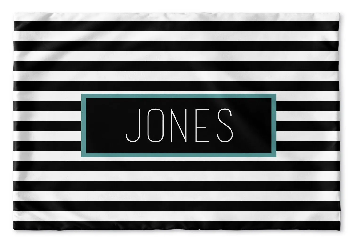 BLACK AND WHITE STRIPE PERSONALIZED PILLOW SHAM (MULTIPLE COLOR OPTIONS)