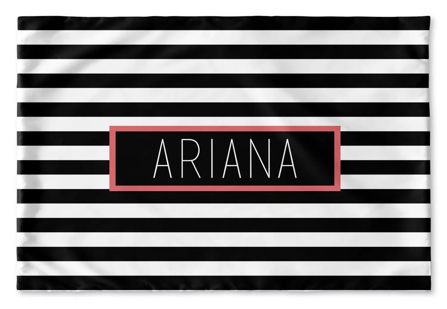 BLACK AND WHITE STRIPE PERSONALIZED PILLOW SHAM (MULTIPLE COLOR OPTIONS)