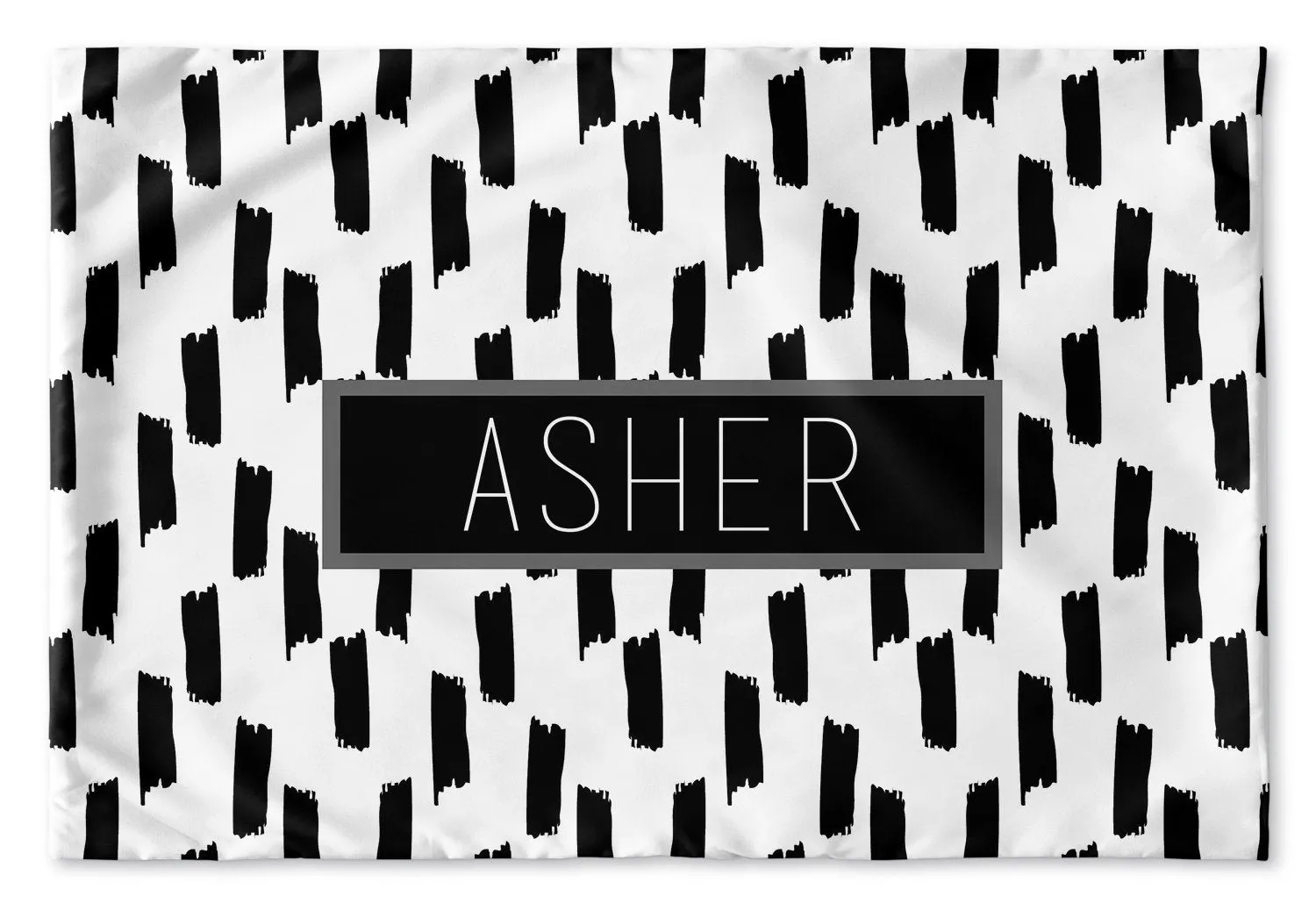 BLACK AND WHITE TAPE PERSONALIZED PILLOW SHAM (MULTIPLE COLOR OPTIONS)