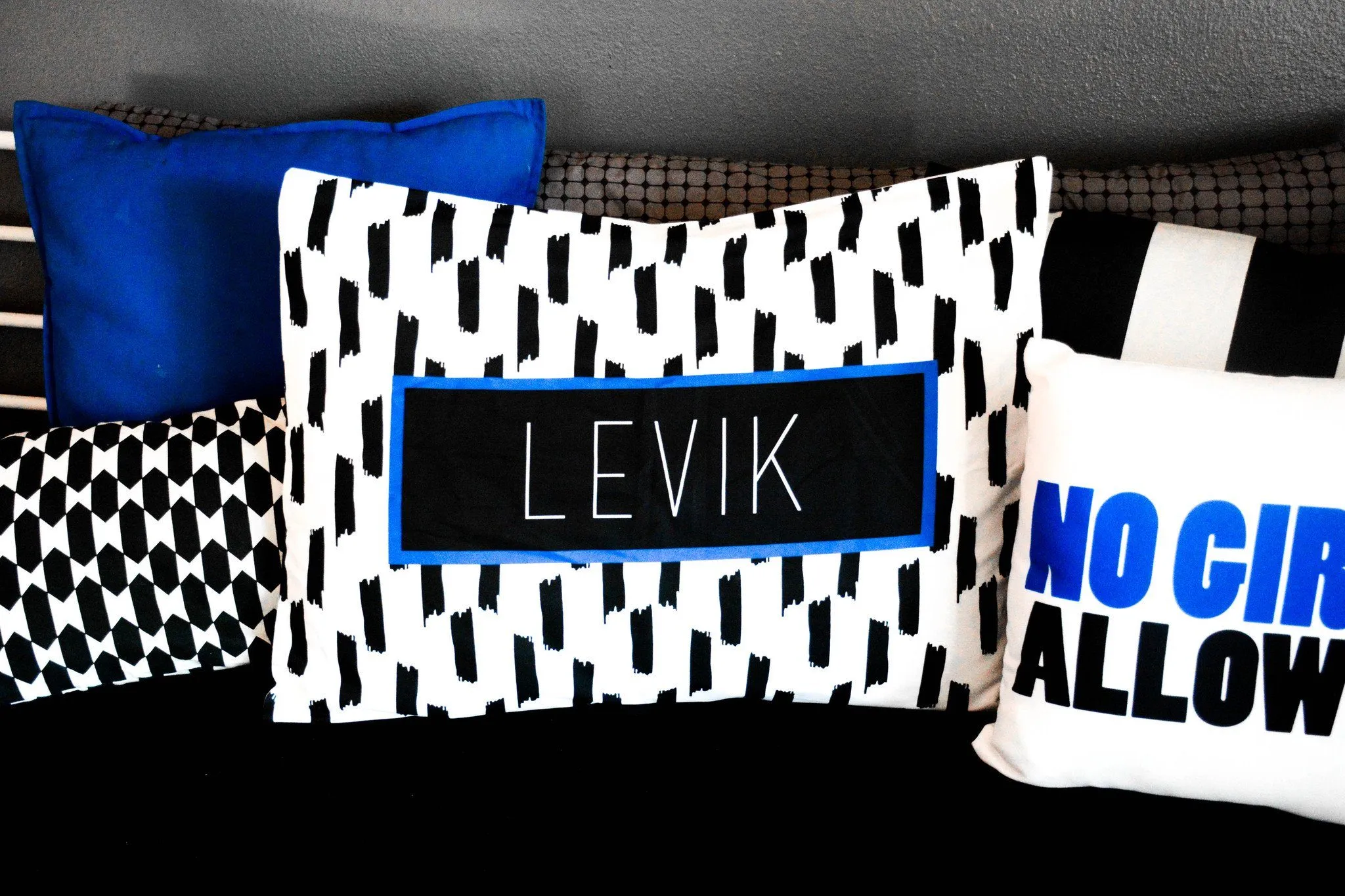 BLACK AND WHITE TAPE PERSONALIZED PILLOW SHAM (MULTIPLE COLOR OPTIONS)