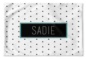 BLACK AND WHITE TRIANGLES PERSONALIZED PILLOW SHAM (MULTIPLE COLOR OPTIONS)