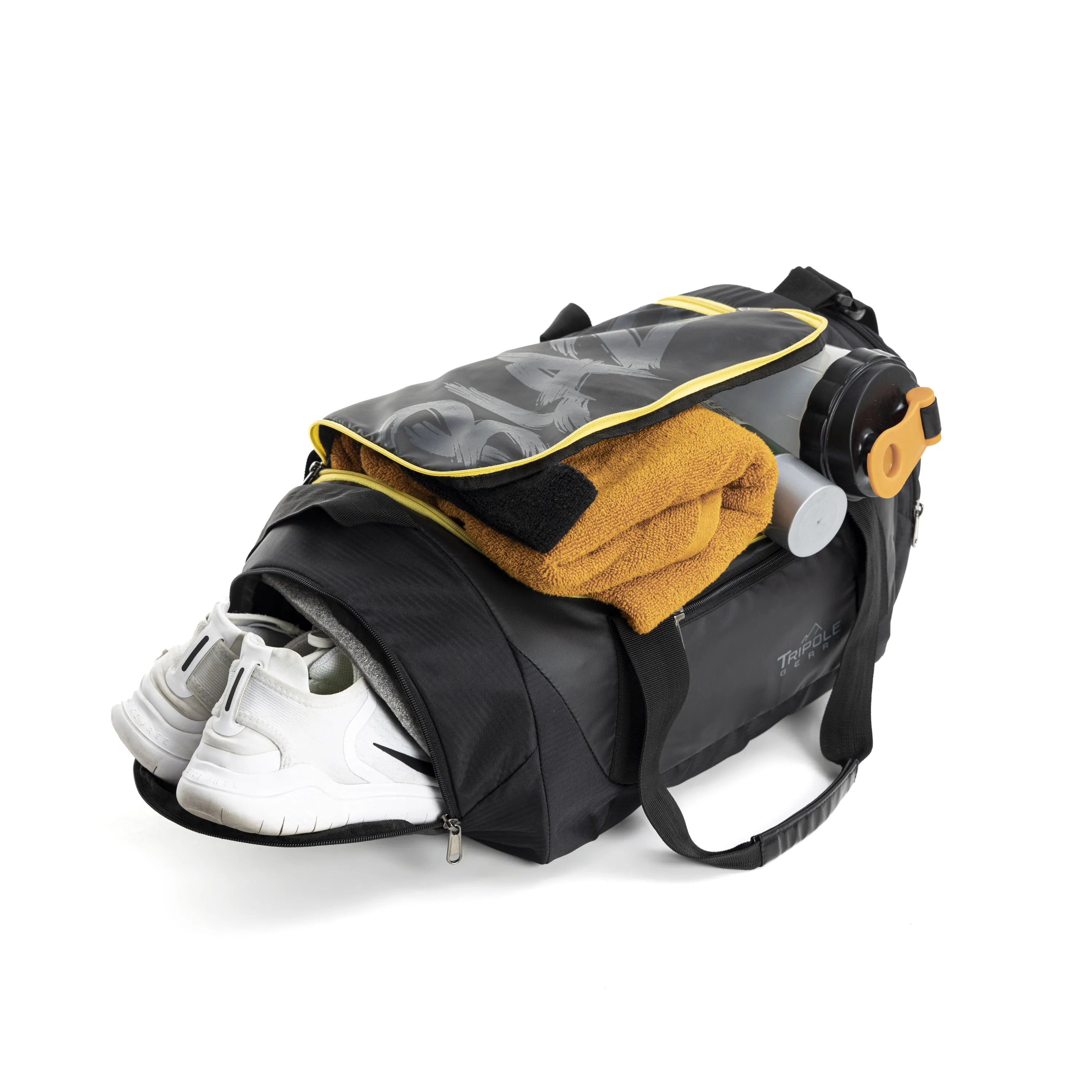 Blaze Gym & Sports Duffel Bag l Black and Yellow