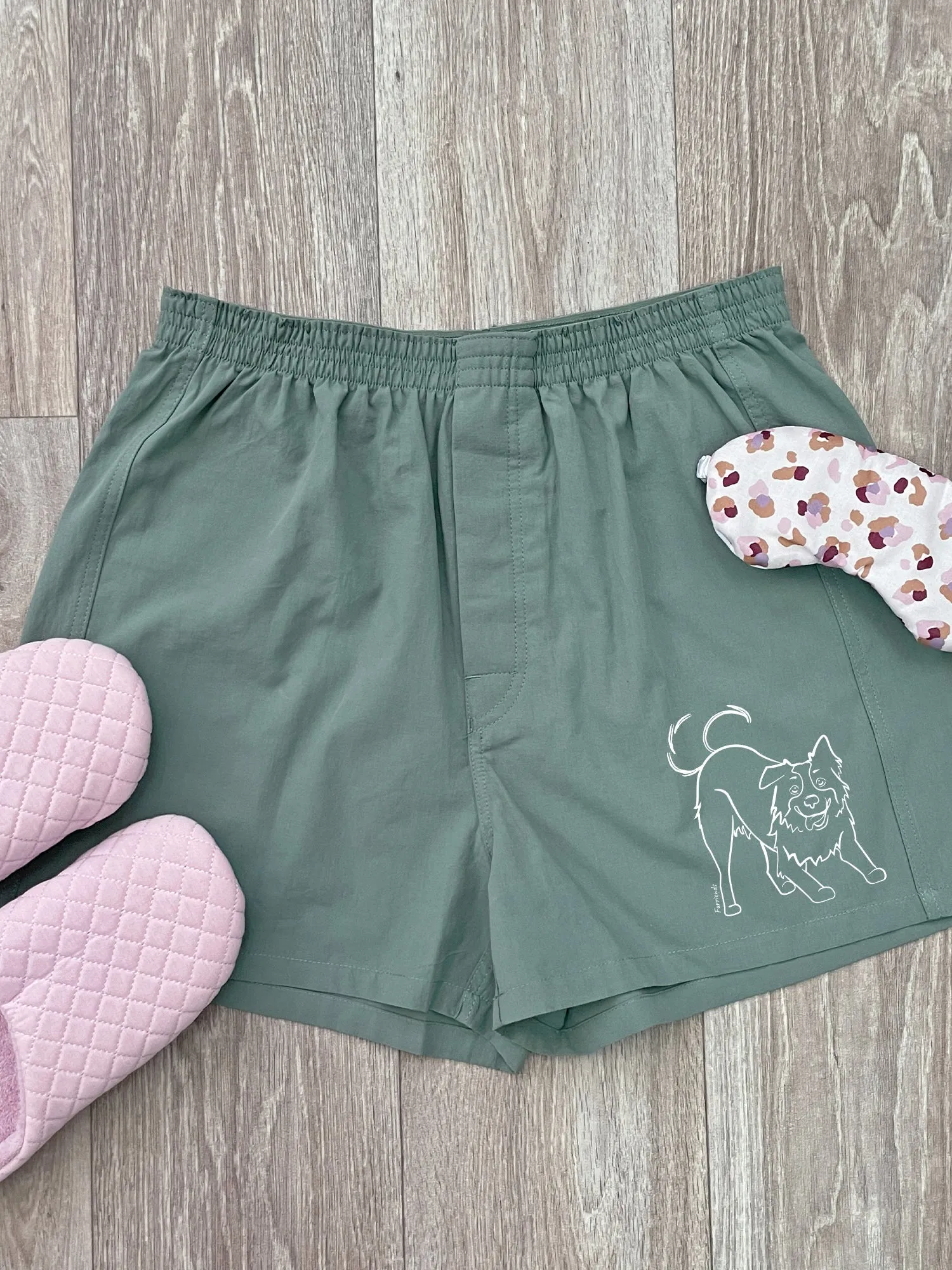 Border Collie Finley Cotton Boxer Shorts