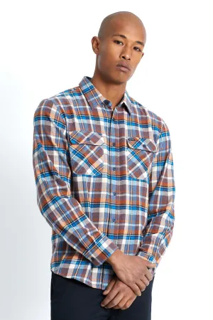 Bowery Lightweight L/S Flannel - Blue/Orange