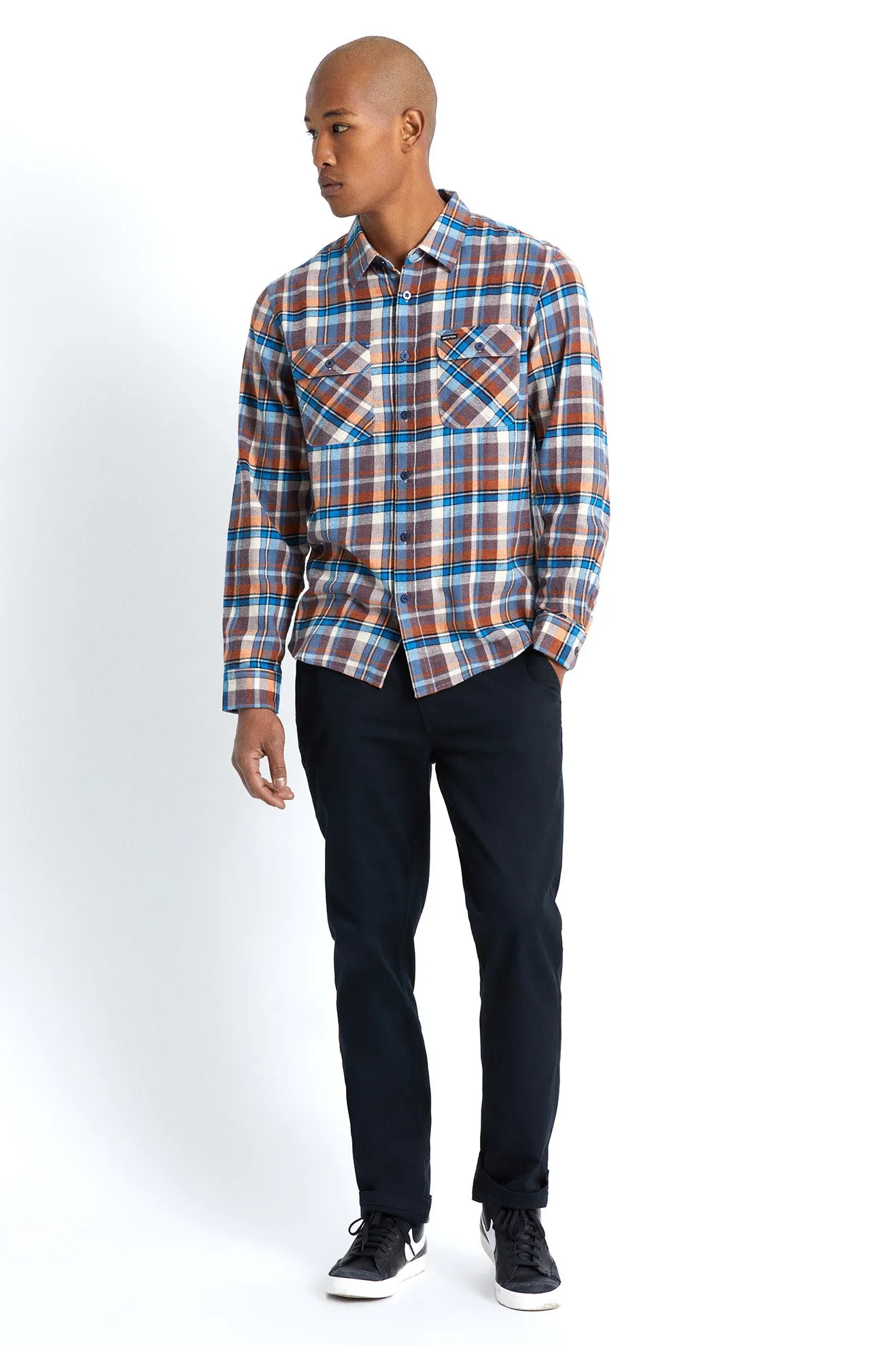 Bowery Lightweight L/S Flannel - Blue/Orange