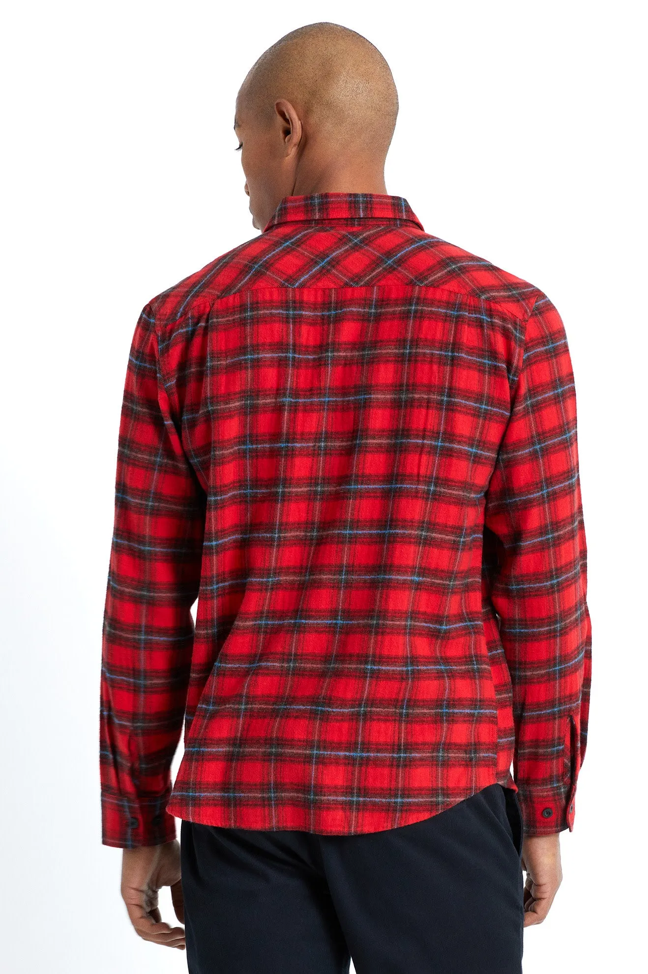 Bowery Lightweight L/S Flannel - Red/Black