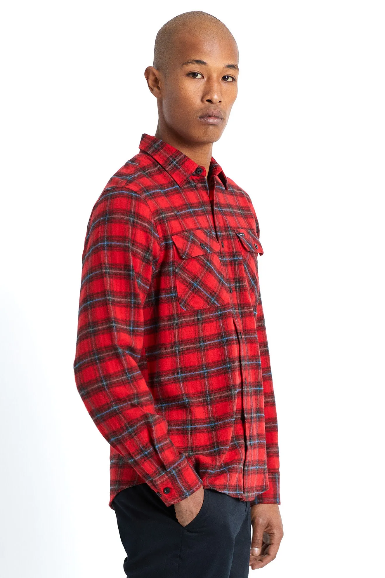 Bowery Lightweight L/S Flannel - Red/Black