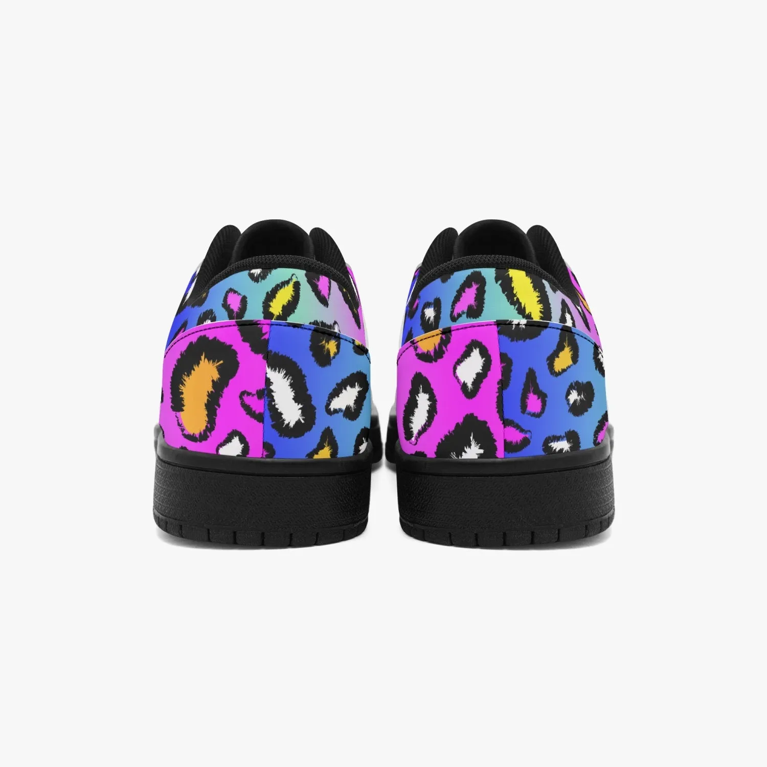 Colorful Leopard Low-Top Leather Sneakers