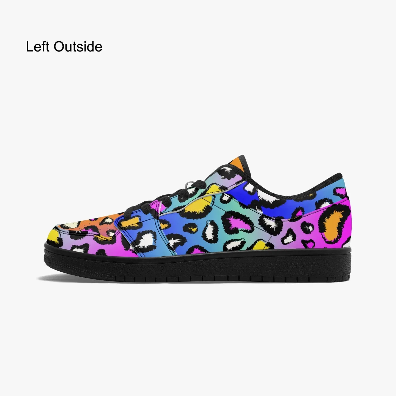 Colorful Leopard Low-Top Leather Sneakers