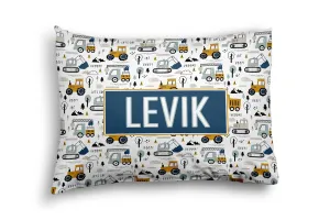 CONSTRUCTION AHEAD-WHITE PERSONALIZED PILLOW SHAM