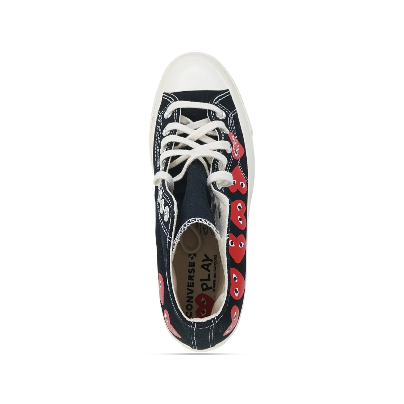 Converse x CDG PLAY Chuck Taylor All Star '70 Black Multi Black Heart High Shoes AZ-K127-001-1