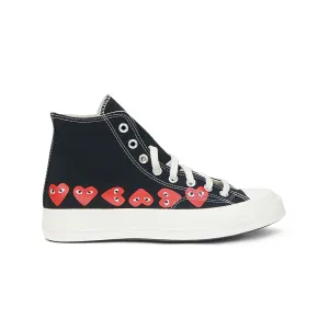 Converse x CDG PLAY Chuck Taylor All Star '70 Black Multi Black Heart High Shoes AZ-K127-001-1