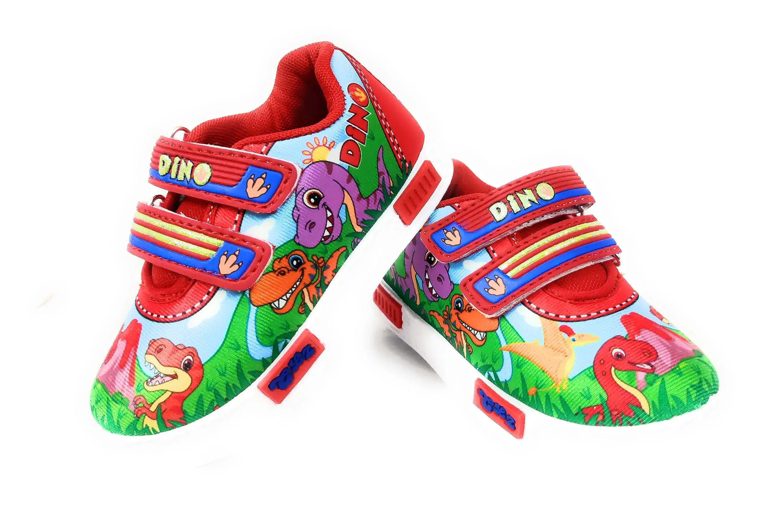 Coolz Unisex Casual Shoes for Kids Boys and Girls Dino-1 for 1-4 Years (Red, 3 Years)