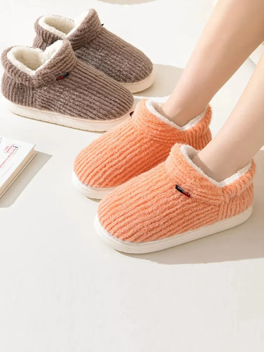 Couple Solid Indoor Fleece Shoes