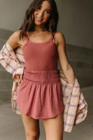 Courtside Romper - Dusty Rose