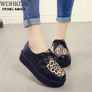 Creepers Casual Shoes Woman Plus Size Sneakers Women Shoes Ladies Platform Shoes 2020 Lace-up Women Flats Female Shoes Loafers