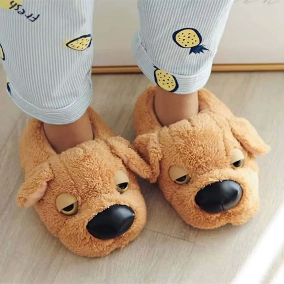 Cute Doggo Plush Shoes | Non-Slip Winter House Shoes (Universal Size)