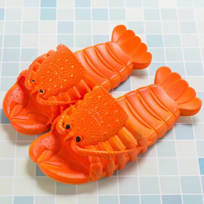 Cute Lobster Slippers For Kids Women Men Summer Beach Shoes