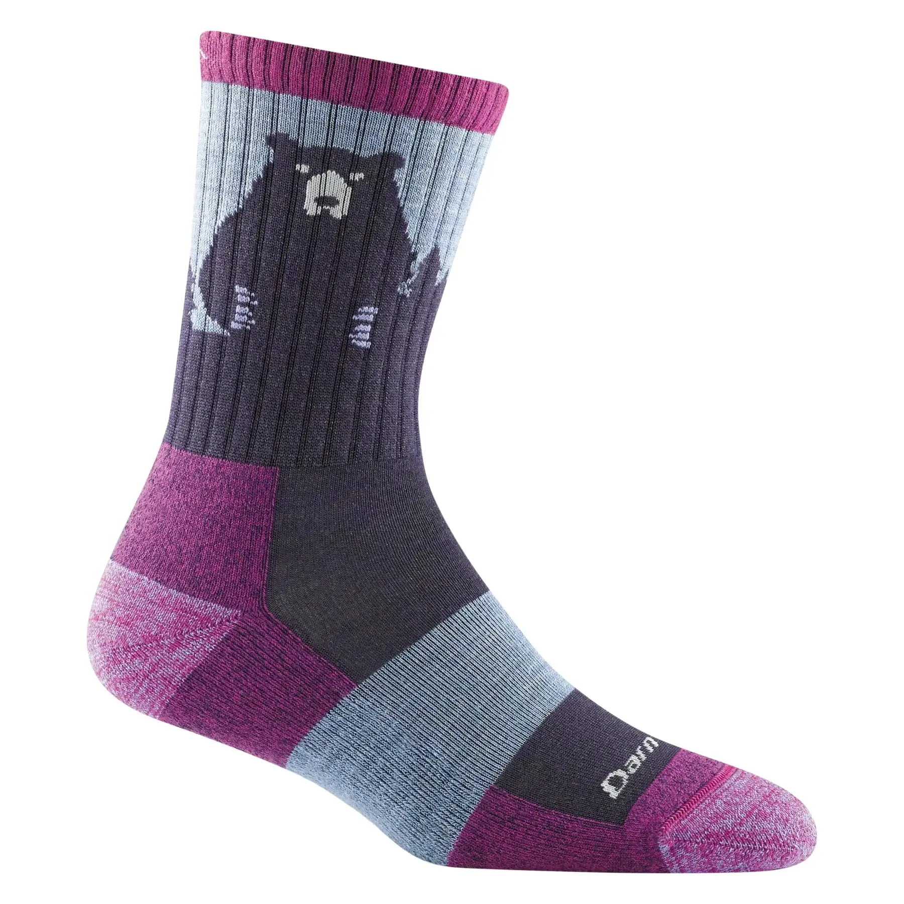 Darn Tough 1970 Women's Bear Town Micro Crew Lightweight Hiking Sock - Purple