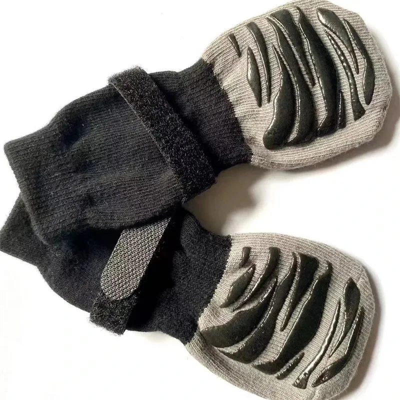 Dog Socks Foot Cover - Outdoor Warm Claws Non-slip Shoes - Extra-thick Grip with Hook-and-Loop Fastener - Pet Foot Protection Supplies