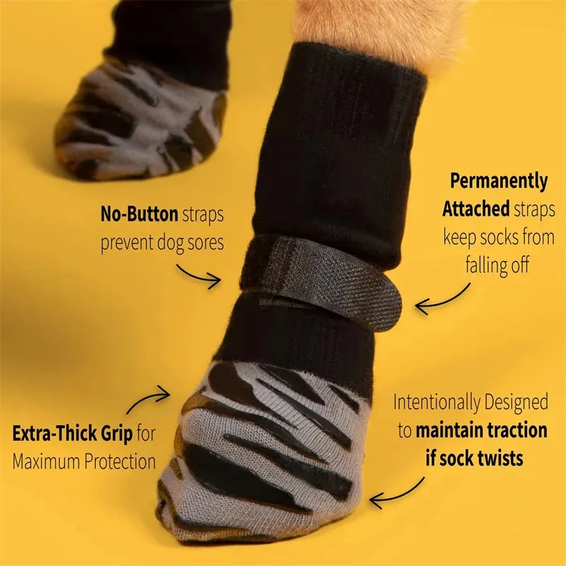 Dog Socks Foot Cover - Outdoor Warm Claws Non-slip Shoes - Extra-thick Grip with Hook-and-Loop Fastener - Pet Foot Protection Supplies